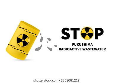 nuclear waste container. radioactive. stop. vector illustration