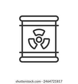 Nuclear waste, in line design. Nuclear, Waste, Radioactive, Hazardous, Disposal, Energy, Safety, on white background vector. Nuclear waste editable stroke icon.