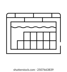 nuclear waste water storage line icon vector. nuclear waste water storage sign. isolated contour symbol black illustration