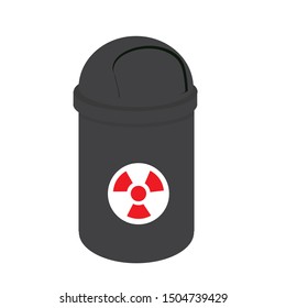nuclear waste  white background color illustration