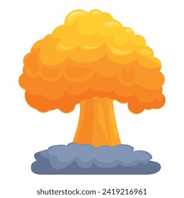 Atomwaffenexplosion Symbol-Cartoon-Vektorgrafik. Stadtkrieg. Nackengefahr