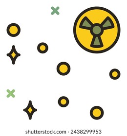 Arma nuclear en Galaxia vector Concepto de radiación icono o signo de color