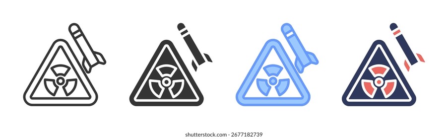 Conjunto de iconos de armas nucleares Colección de estilo múltiple