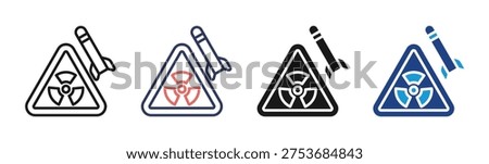 Nuclear Weapon icon set multiple style collection