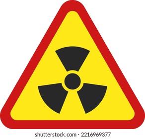 Nuclear Weapon. Sign Prohibiting The Use Of Radioactive Weapons. Caution Danger. Triangular Sign. Vector Illustration.