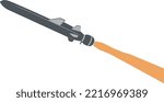 Nuclear weapon. US nuclear weapons. Hypersonic missile. Attention danger to mankind. Vector illustration.
