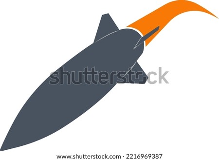 Nuclear weapon. US nuclear weapons. Hypersonic missile. Attention danger to mankind. Vector illustration.