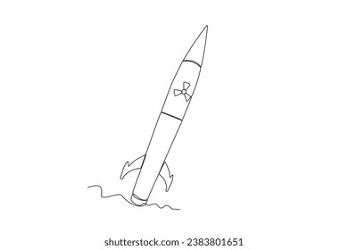 A nuclear weapon for war. Nuclear weapon one-line drawing