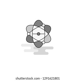 Nuclear Web Icon. Flat Line Filled Gray Icon Vector