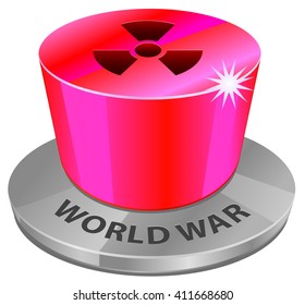 Nuclear world war launch button vector illustration