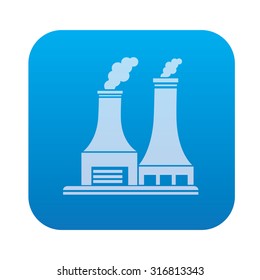 Nuclear,industry icon on blue background,clean vector