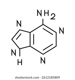 nucleic acid bases biochemistry line icon vector. nucleic acid bases biochemistry sign. isolated contour symbol black illustration