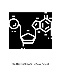 ácidos nucleicos bioquímica glifo vector icono. signo bioquímico de ácidos nucleicos. ilustración de símbolo aislado