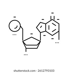 nucleic acids biochemistry line icon vector. nucleic acids biochemistry sign. isolated contour symbol black illustration