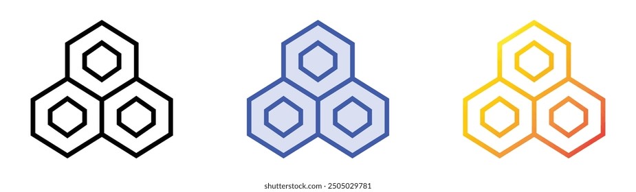 nucleotide icon. Linear, Blue Fill and Gradient Style Design Isolated On White Background