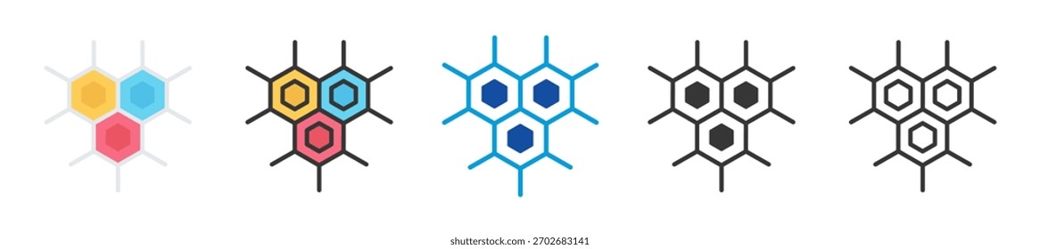nucleotide icon set multi style various collection