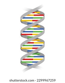 Nucleotides DNA colorful shape with structure of nucleic acids
