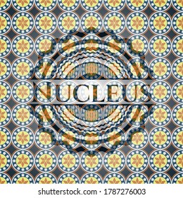 Nucleus arabesque emblem background. arabic decoration. 