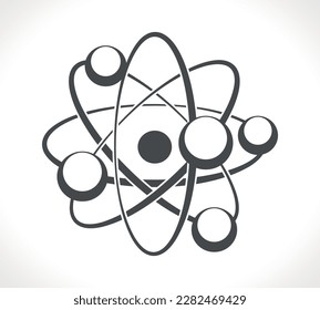 The nucleus of the atom with the electrons orbiting around