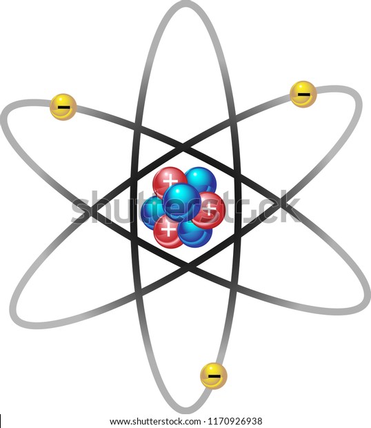 Nucleus Atom Showing Protons Neutrons Electrons Stock Vector (Royalty ...