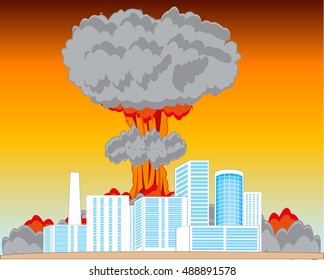 Nucleus blast and city