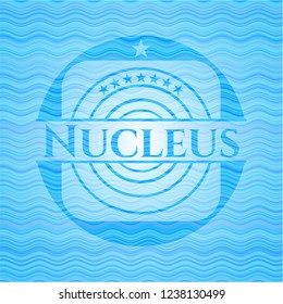 Nucleus light blue water wave emblem.