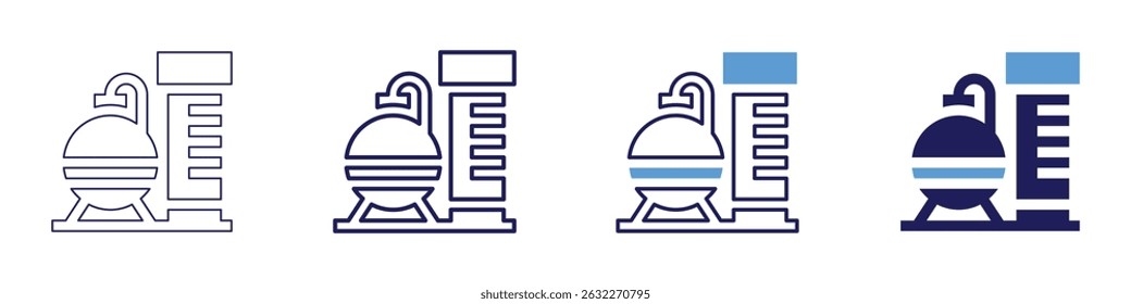 Ícone da membrana do núcleo em 4 estilos diferentes. Linha Fina, Linha, Linha Negrito, Duotônico. Estilo duotônico. Traçado editável.