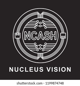 nucleus vision coin Cryptocurrency  icon with black background