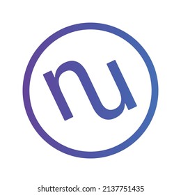 NuCypher Cryptocurrency token icon. NU token symbol. Cryptocurrency vector icon. Flat Vector illustration - Vector