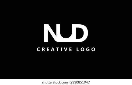 NUD white logo with black background templet