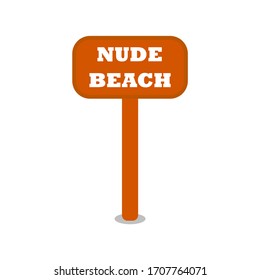 Nude Beach Words On Brown Sign: เวกเตอร์สต็อก (ปลอดค่าลิขสิทธิ์