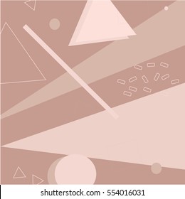 Nude beige blush pink vector pattern, memphis style