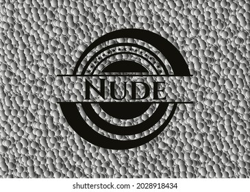 Nude black emblem with bubbles background. Vintage. Vector Illustration. Detailed. 