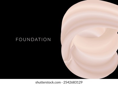 Ilustração de fundo de fundação de composição nua e preta. Borrão bege em estilo elegante mínimo