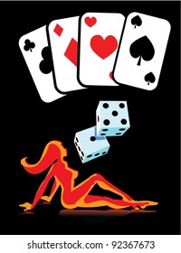 Nude with Cards and Dice