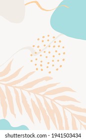 Vector Memphis De Decoración Desnuda. Fondo de escritorio de dibujo de arte. Formas Fondo moderno. Tarjeta orgánica de pincel azul y rosa.