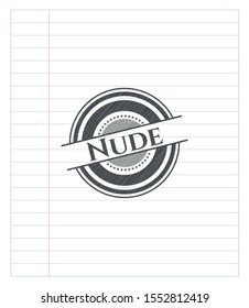 Nude Emblem Draw Pencil Effect Vector Stock Vector Royalty Free Shutterstock