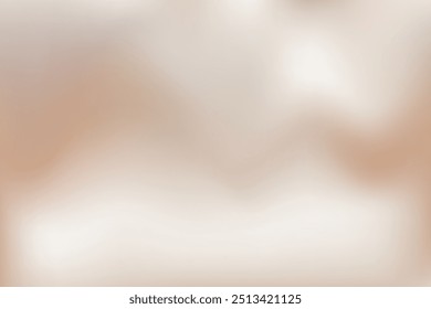 Nude gradient background. Beige color light gradation texture. Neutral brown champagne warm backdrop. Creamy pearl ivory vector wallpaper with wavy delicate silk blur