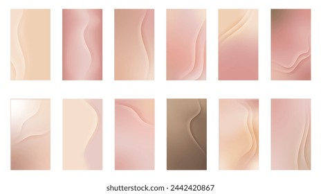 Degradado desnudo. Conjunto de fondo desnudo pastel, diseño moderno del vector del gradiente. Pantalla de moda