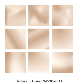 Nude Gradient. Pastel beige Backgrounds. Abstract soft backdrop. Set of banners for social media. Minimal blur wallpaper. Trendy Vector illustration.