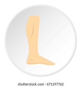 Nude human leg icon in flat circle isolated vector illustration for web