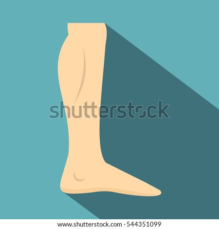 Nude human leg icon. Flat illustration of nude human leg vector icon for web