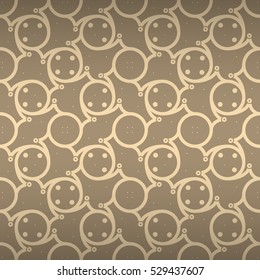 Nude light beige decorative seamless pattern background in maze style. Contemporary decor. Knotty medley repeatable backdrop. Vivid, symmetric design for wallpaper, game, fabric or other purpose.