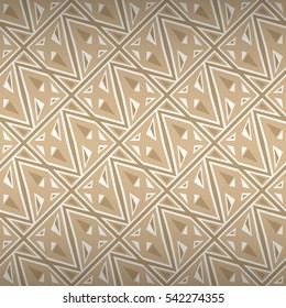 Nude light beige decorative seamless pattern in carpet style. Vector background. Complicated tessellated repeatable backdrop.