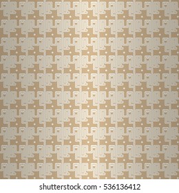 Nude light beige fancy seamless pattern in pipeline style. Modern design. Complicated tessellated repeatable backdrop. Shining, symmetric design for textile, surface, game or other purpose.