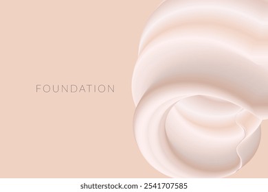Nude Makeup Foundation Abstract Illustration Background. Beige Smudge in Minimal Elegant Style