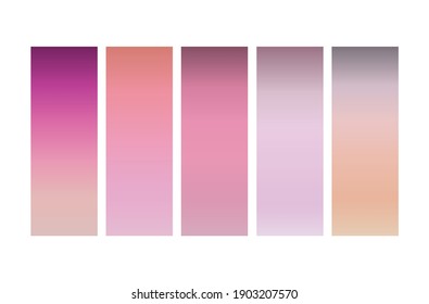 Nude Pink Gradient Colours Set Gradient Stock Vector (Royalty Free