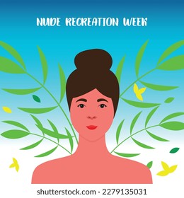 Semana de la recreación desnuda . Diseño adecuado para carteles y pancartas de tarjetas de felicitación