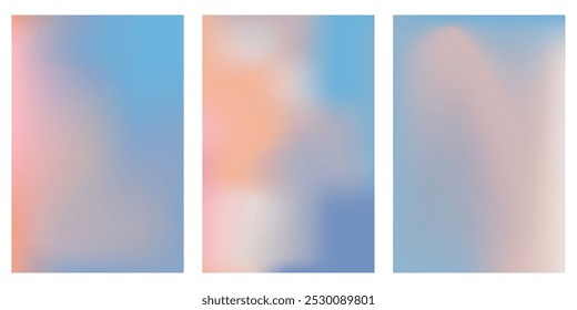 Nude soft sky abstract neutral gradient background. Fluffy cloud vibrant pastel sunset. Blurred light and pale backdrop.