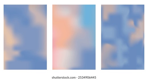 Fondo de gradiente neutro abstracto de cielo suave desnudo. Nube esponjosa y vibrante puesta de sol pastel. Luz borrosa y fondo pálido.